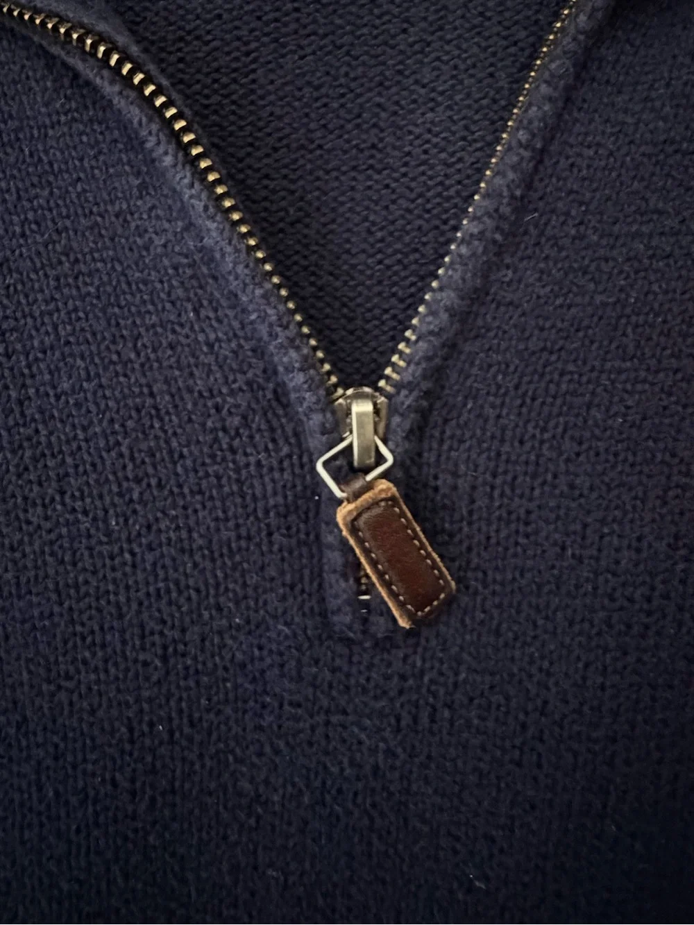 Ralph Lauren Navy Quarter-Zip Knit Pullover